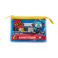 Japan Sanrio Flat Pouch - Hangyodon / Retro Clear Cassette