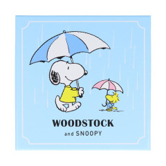 Japan Peanuts Square Memo With Box - Snoopy & Woodstock / Blue Rainy Day