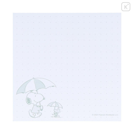 Japan Peanuts Square Memo With Box - Snoopy & Woodstock / Blue Rainy Day - 3