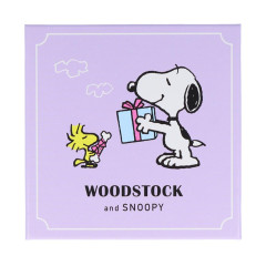 Japan Peanuts Square Memo With Box - Snoopy & Woodstock / Purple Exchange Gift