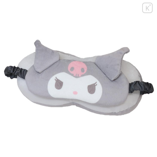 Japan Sanrio Sleeping Mask & Kid Pillow - Kuromi / Good Night - 1