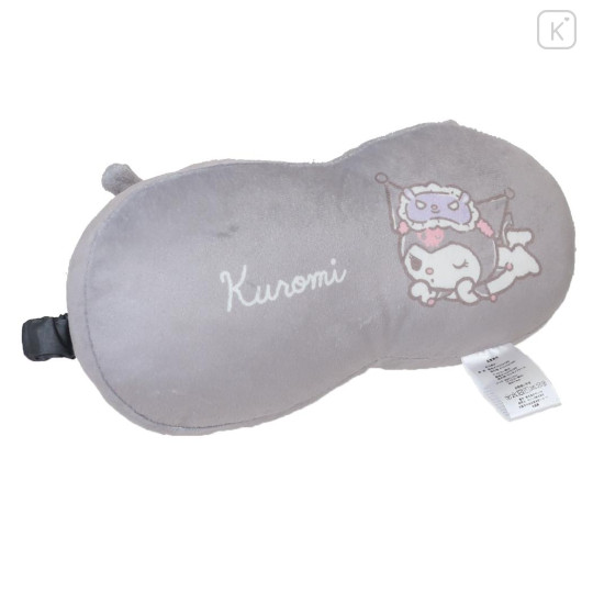 Japan Sanrio Sleeping Mask & Kid Pillow - Kuromi / Good Night - 2