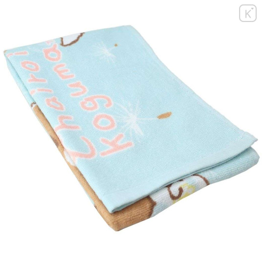 Japan San-X Face Towel - Rilakkuma / Chairoikoguma & Forest Friends Blue - 3