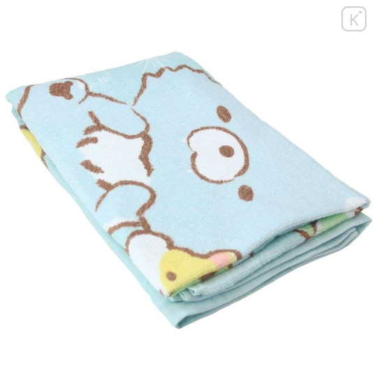 Japan San-X Bath Towel - Rilakkuma / Chairoikoguma & Forest Friends Blue - 3