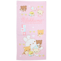 Japan San-X Bath Towel - Rilakkuma : Baby Pink