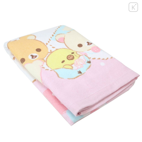 Japan San-X Bath Towel - Rilakkuma : Baby Pink - 3
