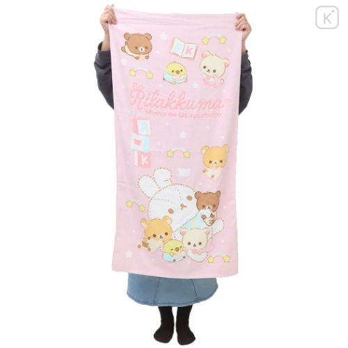 Japan San-X Bath Towel - Rilakkuma : Baby Pink - 4