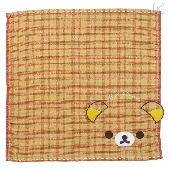 Japan San-X Hand Towel - Rilakkuma / Face Plaid - 1