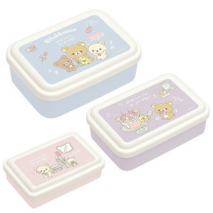 Japan San-X Nesting Food Storage Container 3pcs Set - Rilakkuma & Friends