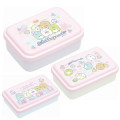 Japan San-X Nesting Food Storage Container 3pcs Set - Sumikko Gurashi / Pink - 1