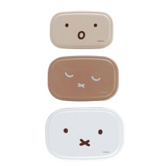 Japan Miffy Nesting Food Storage Container 3pcs Set - Face