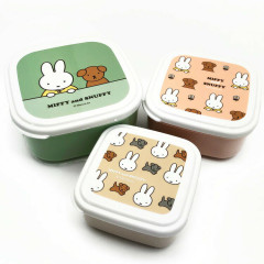 Japan Miffy Nesting Food Storage Container 3pcs Set - Miffy & Snuffy