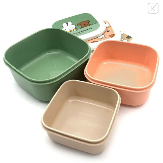 Japan Miffy Nesting Food Storage Container 3pcs Set - Miffy & Snuffy - 2