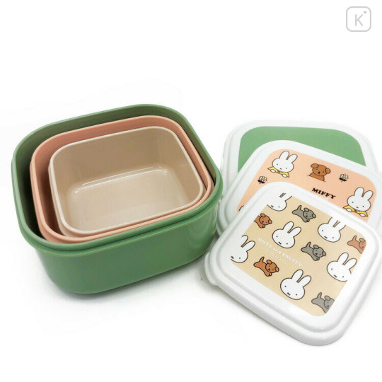 Japan Miffy Nesting Food Storage Container 3pcs Set - Miffy & Snuffy - 3