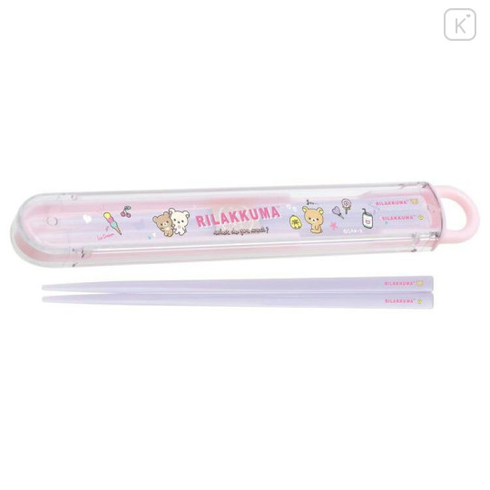 Japan San-X Chopsticks 16.5cm with Case - Rilakkuma / Sweet - 1