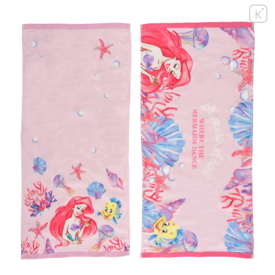 Japan Disney Store Face Towel Set Of 2 - Ariel / In The Sea Pink - 1