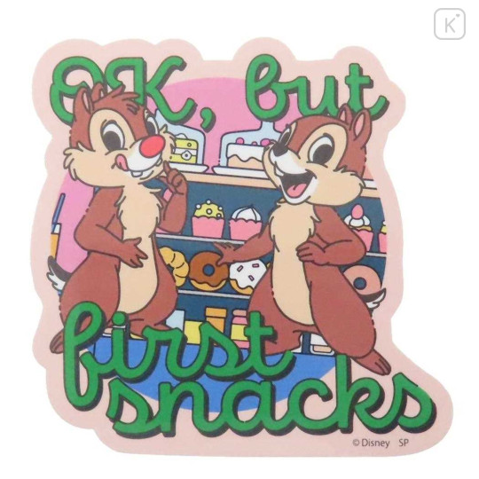 Japan Disney Vinyl Deco Sticker - Chip & Dale / Snack - 1