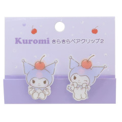 Japan Sanrio Acrylic Clip Set - Kuromi / Cherry