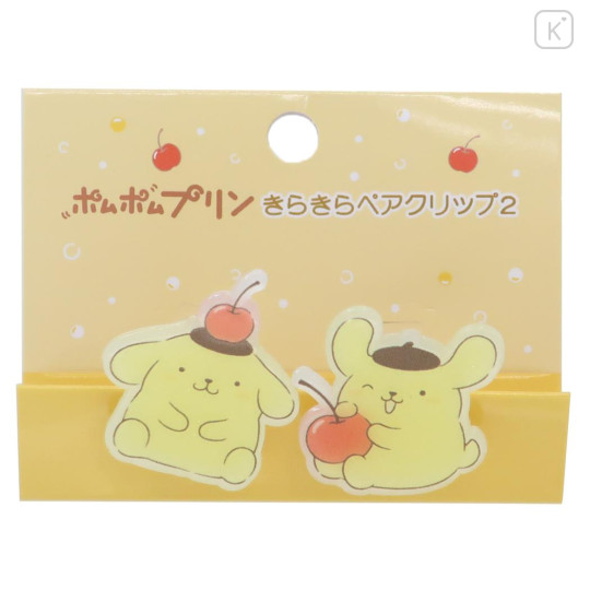 Japan Sanrio Acrylic Clip Set - Pompompurin / Cherry - 1