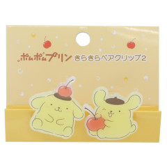 Japan Sanrio Acrylic Clip Set - Pompompurin / Cherry