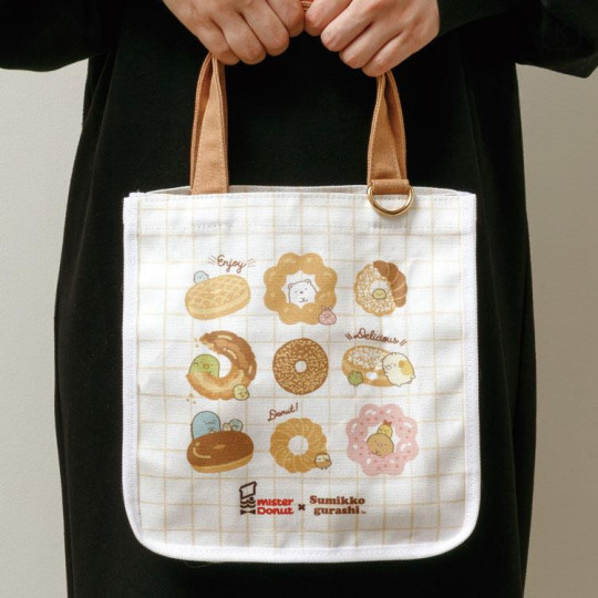 Japan San-X Mini Tote Bag - Sumikko Gurashi × Mister Donut - 6