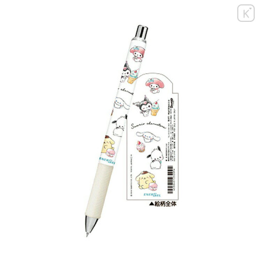 Japan Sanrio EnerGel Gel Pen - Characters / Sweets White - 2