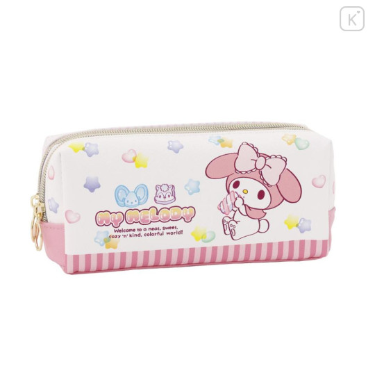Japan Sanrio Twin Zipper Pen Case - My Melody : Colorful Gummy - 1