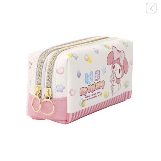 Japan Sanrio Twin Zipper Pen Case - My Melody : Colorful Gummy - 3