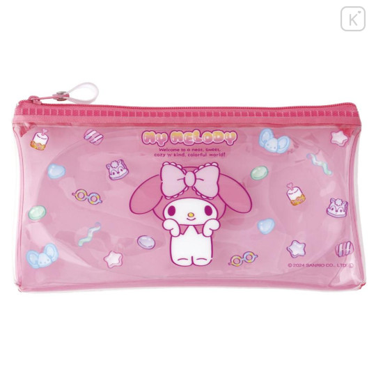Japan Sanrio Clear Flat Pouch Pencil Case - My Melody : Colorful Gummy - 1