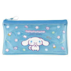 Japan Sanrio Clear Flat Pouch Pencil Case - Cinnamoroll / Colorful Gummy