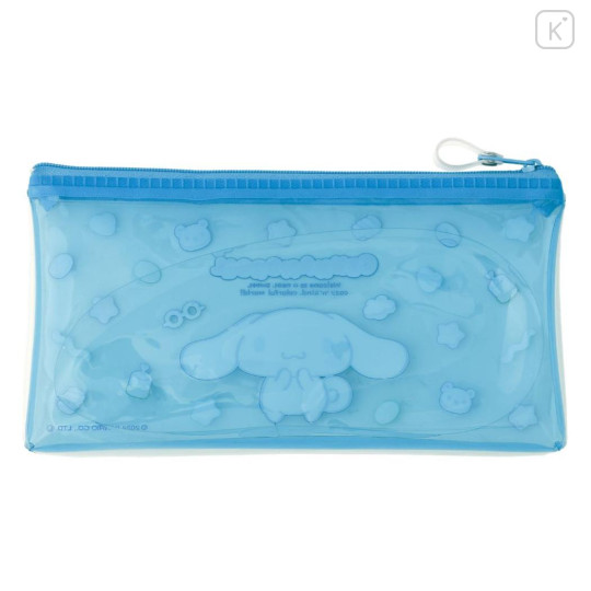 Japan Sanrio Clear Flat Pouch Pencil Case - Cinnamoroll / Colorful Gummy - 2