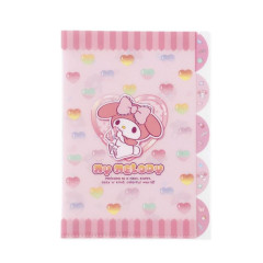 Japan Sanrio 5 Pockets A4 Index File - My Melody / Colorful Gummy