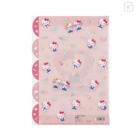 Japan Sanrio 5 Pockets A4 Index File - Hello Kitty : Colorful Gummy - 2