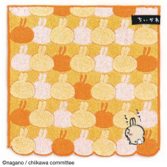 Japan Chiikawa Embroidery Mini Towel Handkerchief - Rabbit / Orange