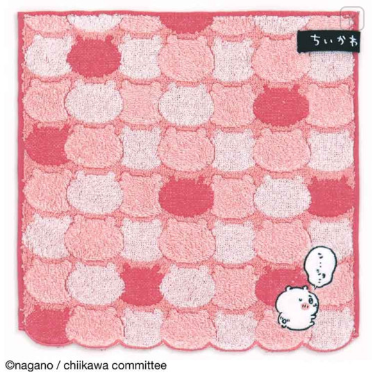 Japan Chiikawa Embroidery Mini Towel Handkerchief - Pink - 1