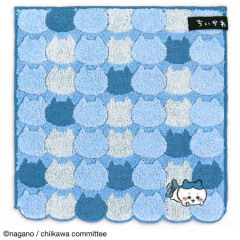 Japan Chiikawa Embroidery Mini Towel Handkerchief - Hachiware / Blue
