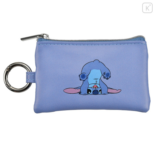 Japan Disney Store Mini Flat Pouch Multi-Case with Carabiner - Stitch : Butt - 1