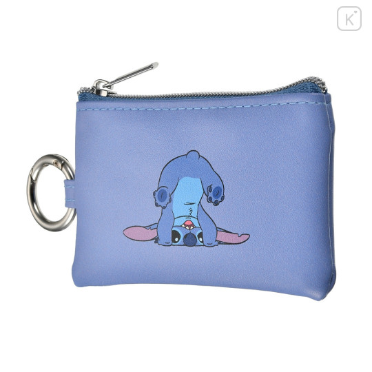 Japan Disney Store Mini Flat Pouch Multi-Case with Carabiner - Stitch : Butt - 2