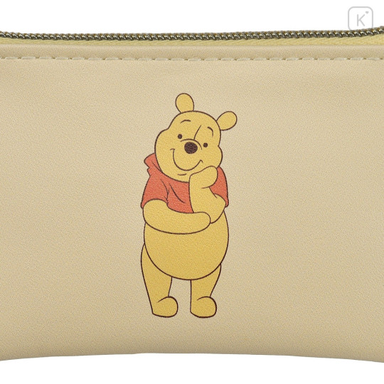 Japan Disney Mini Flat Pouch Multi-Case with Carabiner - Pooh - 4