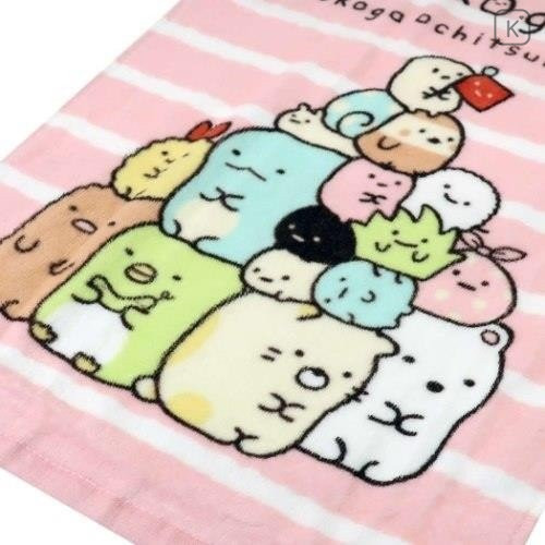 Japan San-X Fluffy Towel - Sumikko Gurashi / Pink Border - 3