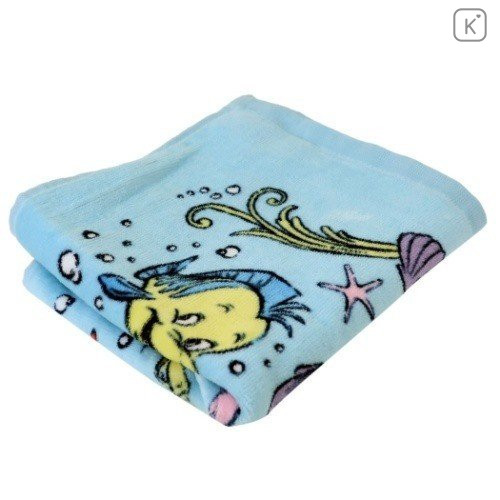 Japan Disney Fluffy Towel - Little Mermaid Ariel Blue - 4