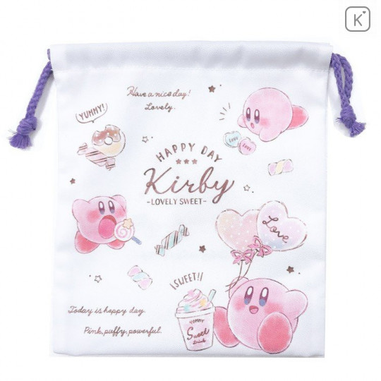 Japan Nintendo Drawstring Bag - Kirby White - 1