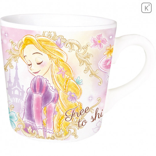 Japan Disney Princess Ceramic Mug - Rapunzel Free to Shine - 1