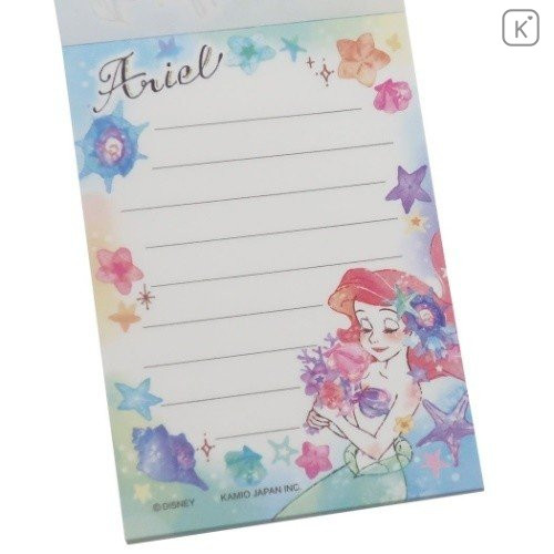 Japan Disney Mini Notepad - Little Mermaid Ariel & Flora - 2