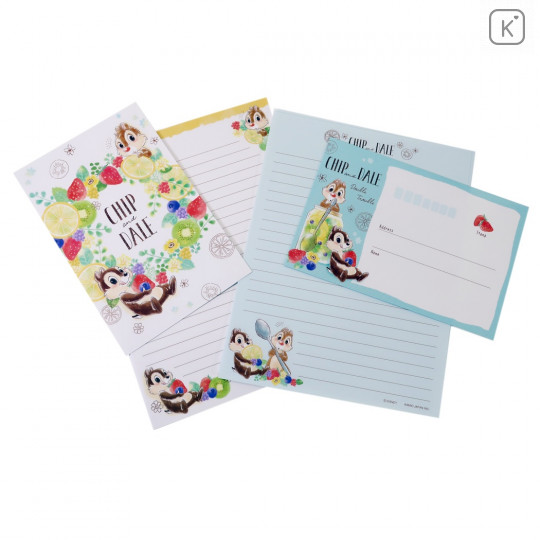 Japan Disney Letter Envelope Set - Chip & Dale Juice - 1