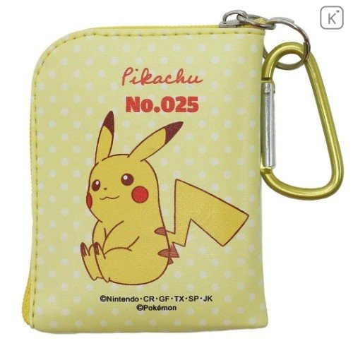 Japan Pokemon Mini Pouch Key Bag with Hook - Pikachu - 2
