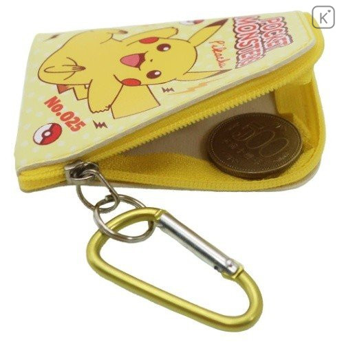 Japan Pokemon Mini Pouch Key Bag with Hook - Pikachu - 3