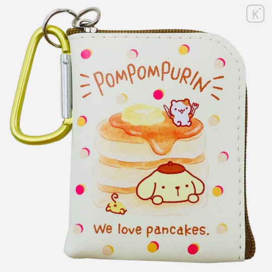 Japan Sanrio Mini Pouch Key Bag with Hook - Pompompurin - 1