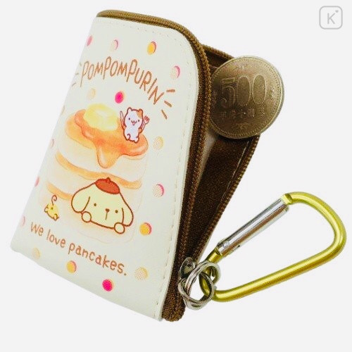 Japan Sanrio Mini Pouch Key Bag with Hook - Pompompurin - 3