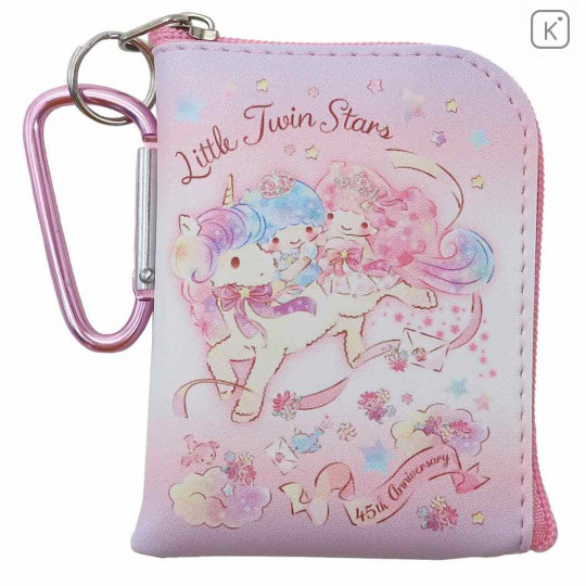 Japan Sanrio Mini Pouch Key Bag with Hook - Little Twin Stars - 1